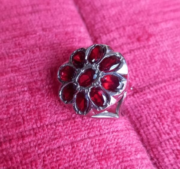 Anello donna vintage 9 petali corniola - immagine 4