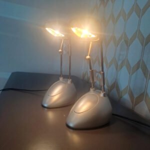 Coppia lampade vintage alluminio Jerry
